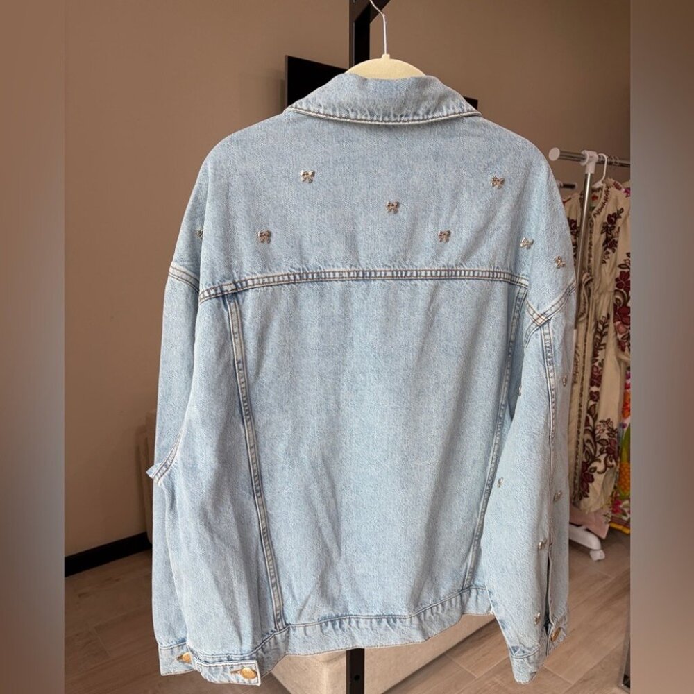 FARM Rio Bow Embroidery jacket in Denim DT - Picture 5 of 14